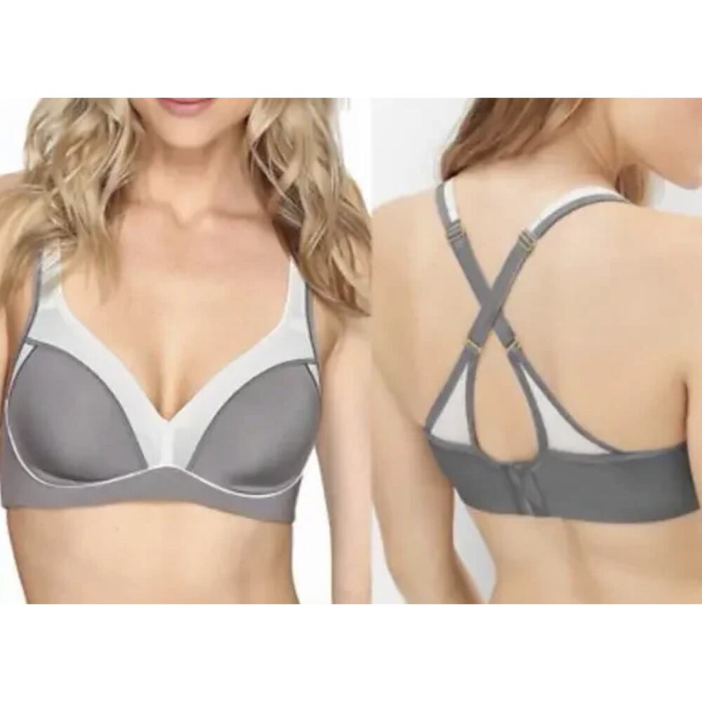 Natori Zen Contour Convertible Sports Bra Feather Grey 32DDD EUC - Picture 4 of 7